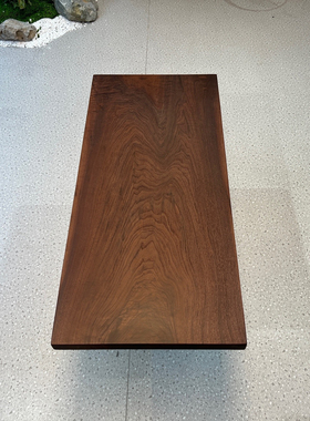 原木实木大板茶桌南美黑胡桃整板茶台桌椅组合老板办公桌定制桌