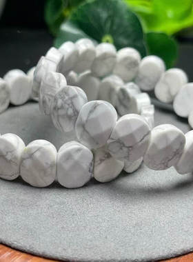 天然白松石手牌 尺寸约10*14毫米  diy配饰简约百搭礼物