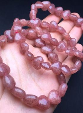 草莓晶 爱心 单圈手链 约12毫米 diy配饰简约百搭礼物