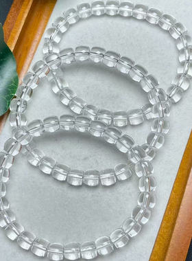 天然白水晶老型珠单圈手链 约7毫米 diy百搭配饰串珠手链项链