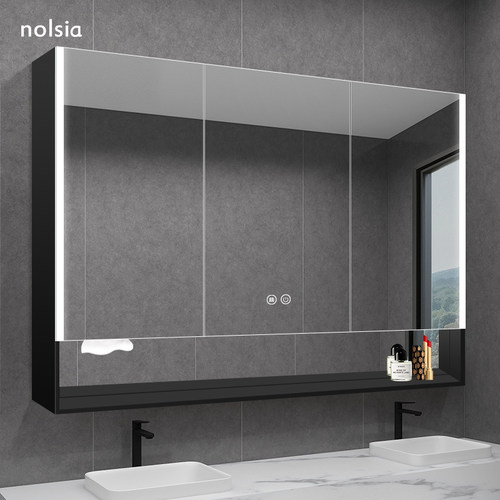 太空铝智能浴室镜柜单独挂墙式