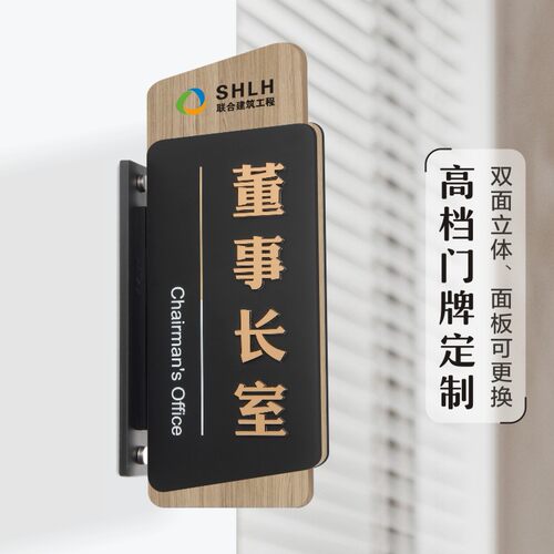 匠臣亚克力双面侧装科室牌可更换