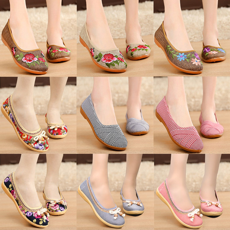 妈妈鞋软底女老北京布鞋夏季单鞋舒适防滑平底中老年人牛筋底鞋女在类目 女鞋, 低帮鞋, 布鞋中 - 来自Buy2taobao.com提供专业的淘宝代购服务