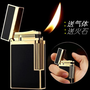 侧滑朗声打火机纯铜防风充气高档男生砂轮式个性定制父亲礼物