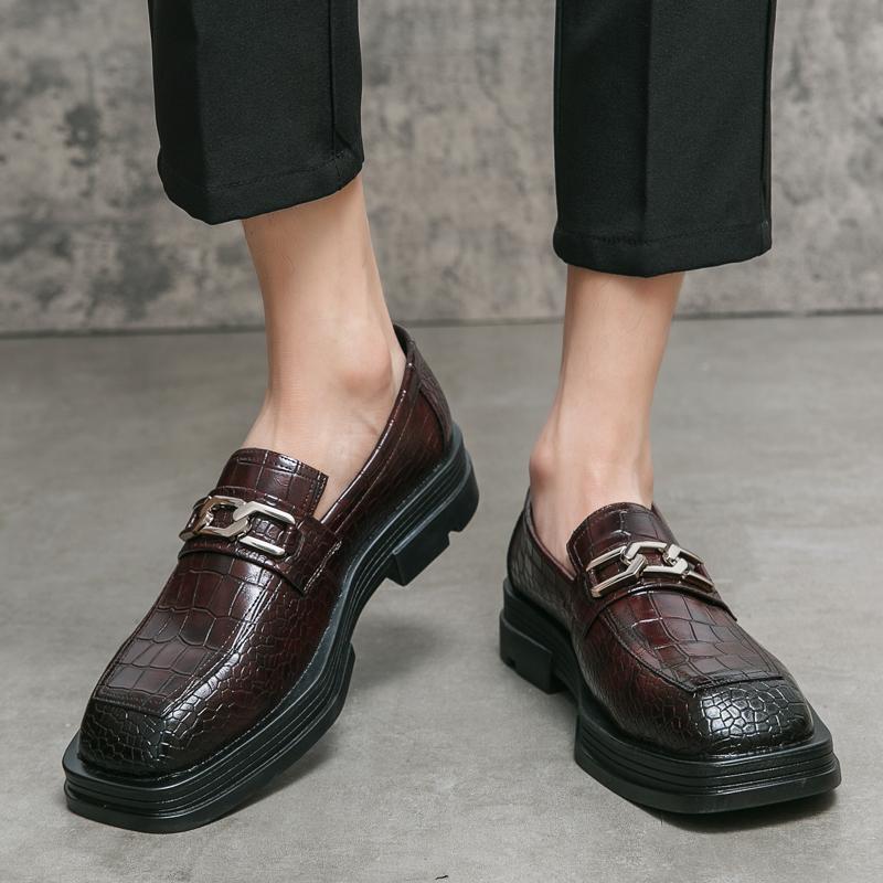 休闲小皮鞋2025夏季新款透气软底漆皮亮面懒人驾车一脚蹬乐福鞋男