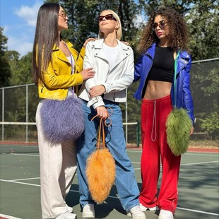 2025新款欧美单肩包仿滩羊毛皮草包女士毛毛暖手包y2辣妹风