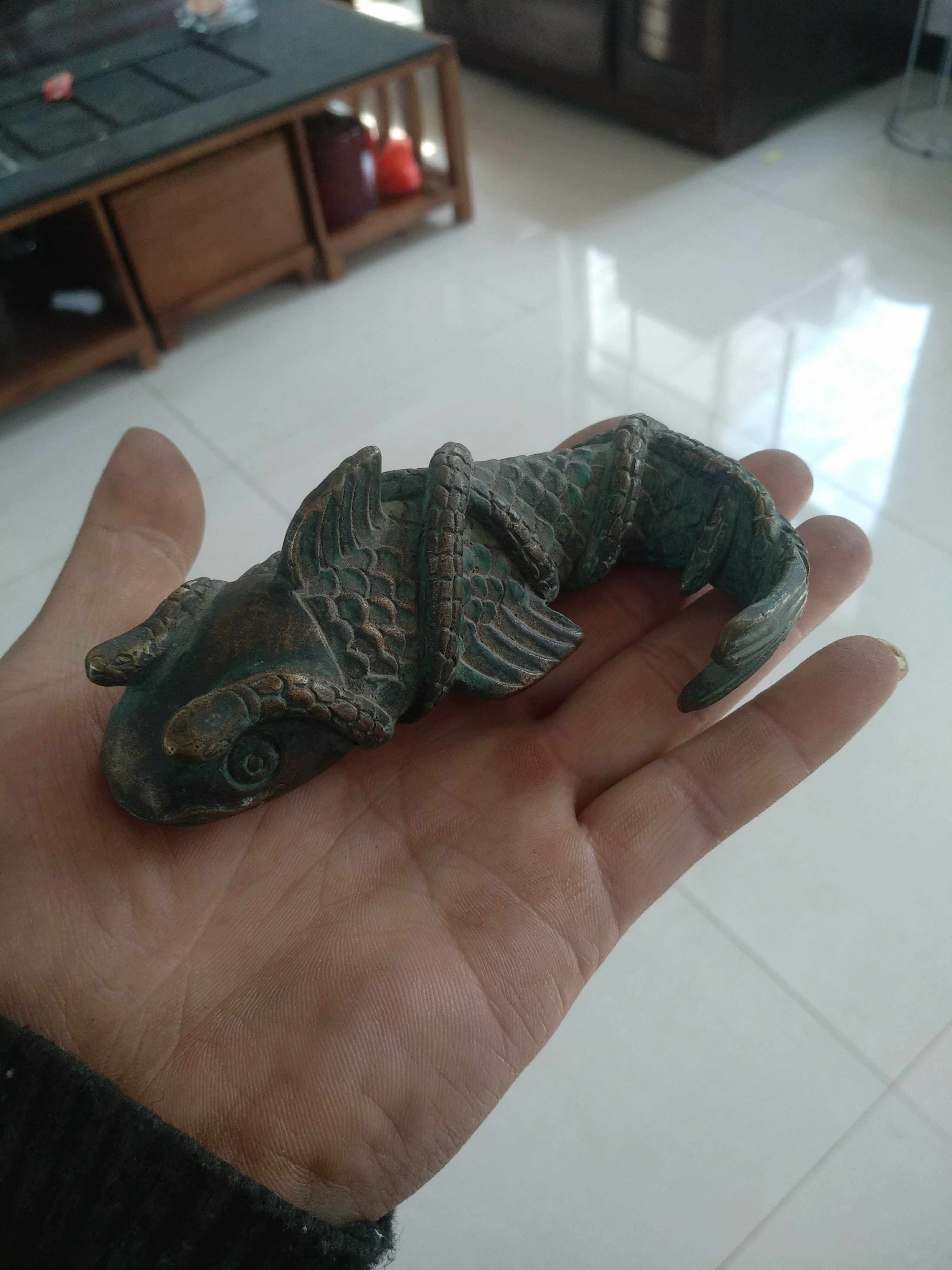 盗墓笔记纯铜打造铸铜蛇眉铜鱼吴邪同款样式珍藏道具纪念工艺摆件