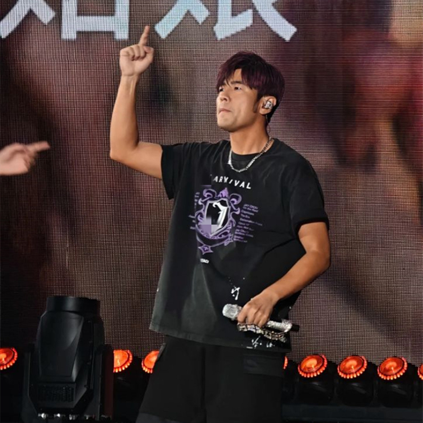 杰伦同款嘉年华香港演唱会T恤男女水洗泼墨重磅300g短袖夏季宽松
