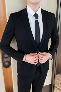 黑色职业西装两件套男士西服英伦商务修身1012-LJT803-230图片