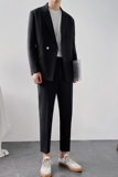 青年帅气微宽松西装男外套纯色休闲西服上衣薄款DX857-P120，男装西服套装，星座1012