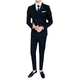 西装男套装修身双排扣结婚西服商务职业礼服三件套SJT832-P235，男装西服套装，星座1012