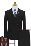 男士西服礼服西装修身两件套格子双排扣假模高清LJT865-P200，男装西服套装，星座1012