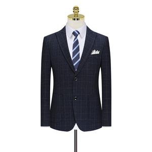 假模品质格子西服套装男三件套商务职业礼服正装新郎SJT851-P265图片