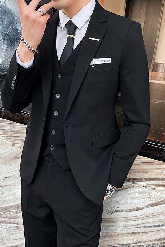 西装男套装新郎结婚礼服职业商务正装西服三件套SJT831-P230,男装西服套装,星座1012