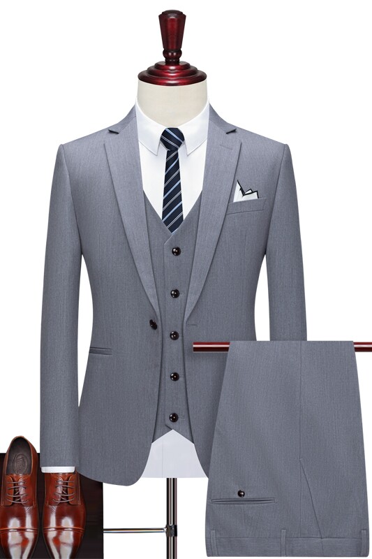 秋冬深灰男生西服套装修身休闲西服三件套正装结婚SJT836-P260,男装西服套装,星座1012