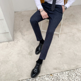 男士长裤绅士英伦条纹休闲裤韩版修身西裤1012-K809-P75，男装西裤，星座1012