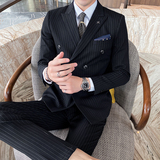 条纹双排扣西服男士套装商务职业礼服西服1012-826-P265，男装西服，星座1012