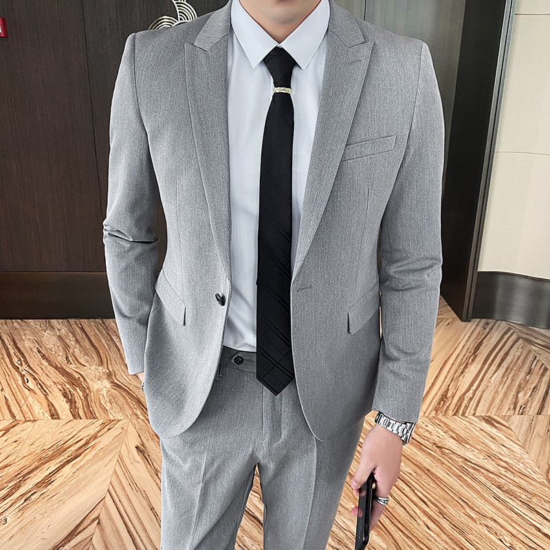 黑色职业西装两件套男士西服英伦商务修身1012-LJT803-230,男装西服套装,星座1012