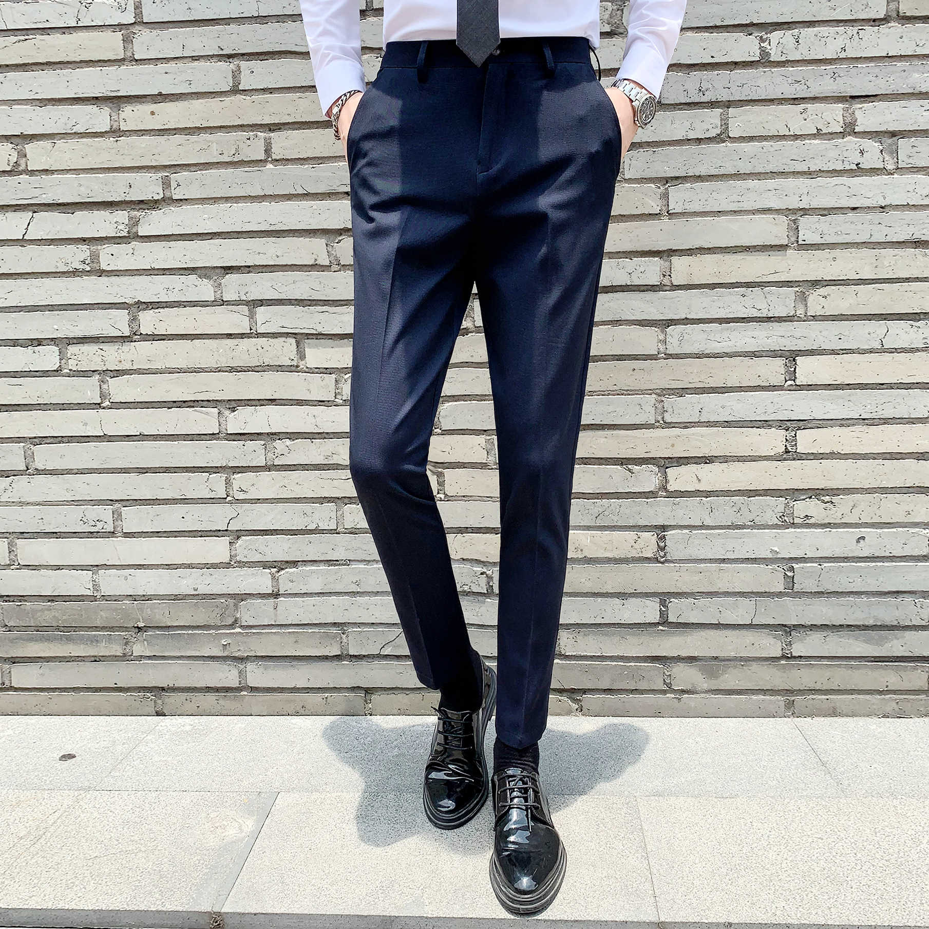 秋冬舒适西装裤男士修身小脚休闲长裤潮流K803-P75，男装西裤，星座1012