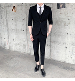 新款夏季西装男套装新郎结婚礼服商务休闲西服三件套SJT802-P255，男装西服套装，星座1012
