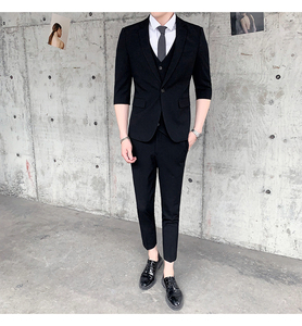 新款夏季西装男套装新郎结婚礼服商务休闲西服三件套SJT802-P255图片