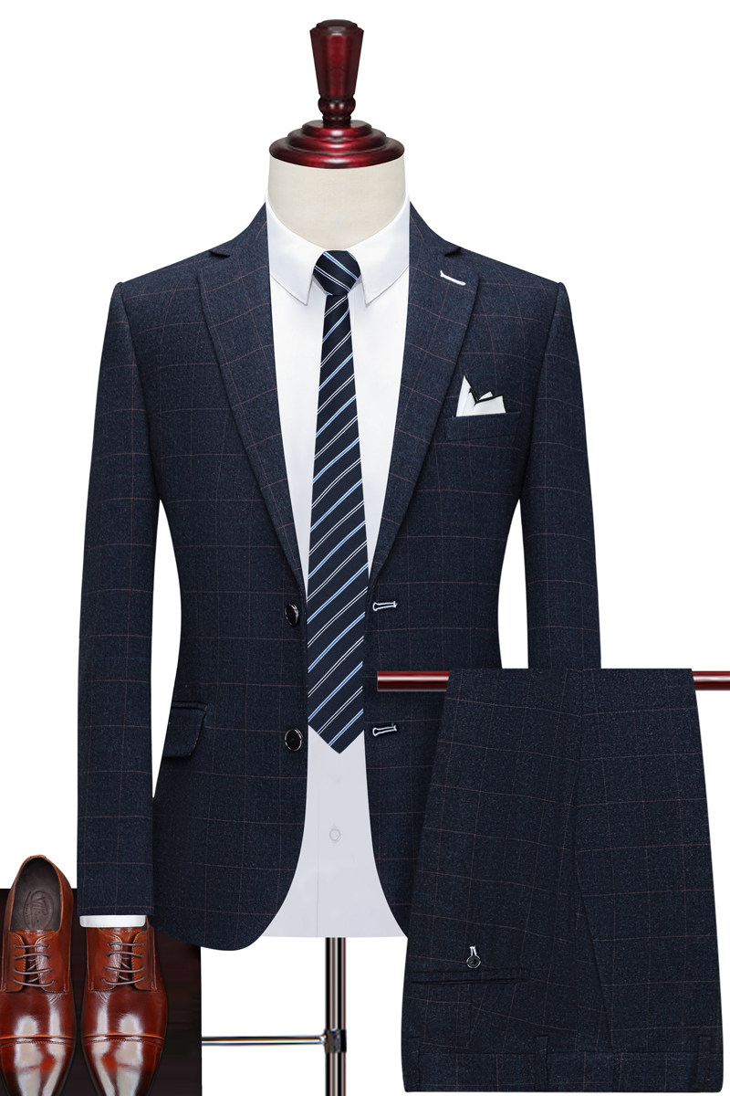 西装男套装两件套英伦修身西服商务职业新郎结婚1012-LJT815-P145,男装西服套装,星座1012