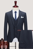 高品质条纹西装男套装三件套新郎结婚礼服商务职业正装宴会时尚潮，男装西服套装，星座1012
