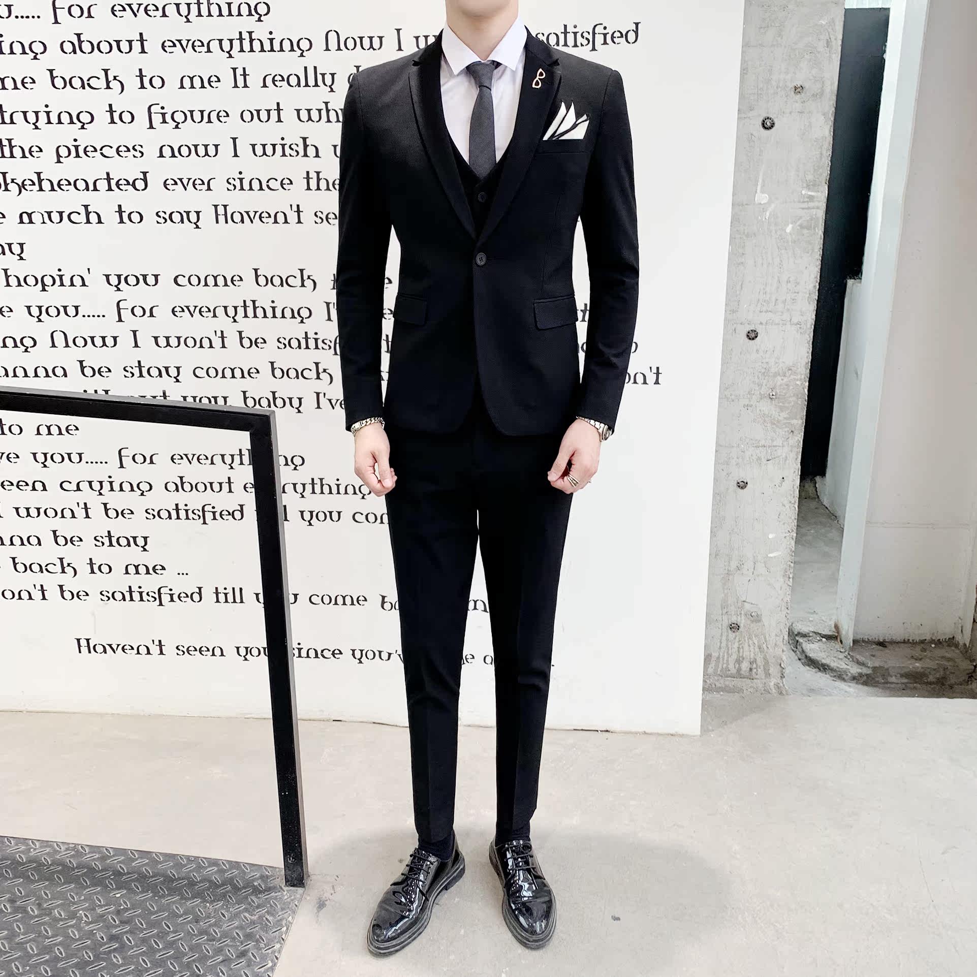 西装男套装结婚礼服职业商务休闲西服三件套SJT805-P240,男装西服套装,星座1012