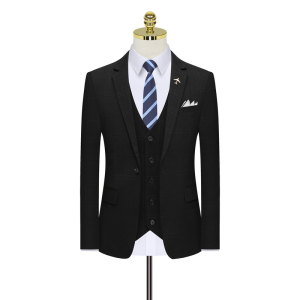 假模图双线格子品质西服套装男士三件套西装商务西装上班823-P280图片
