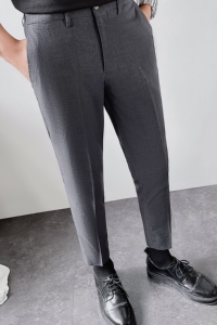 帅气男生西装九分裤薄款修身西服裤子1012-K834-P55图片