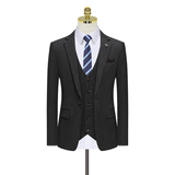 假模图西服套装男三件套断续条纹西装礼服新郎上班商务820-P260，男装西服套装，星座1012