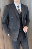 双排扣西装男套装三件套修身英伦礼服商务绅士1012-SJT826-P265，男装西服套装，星座1012