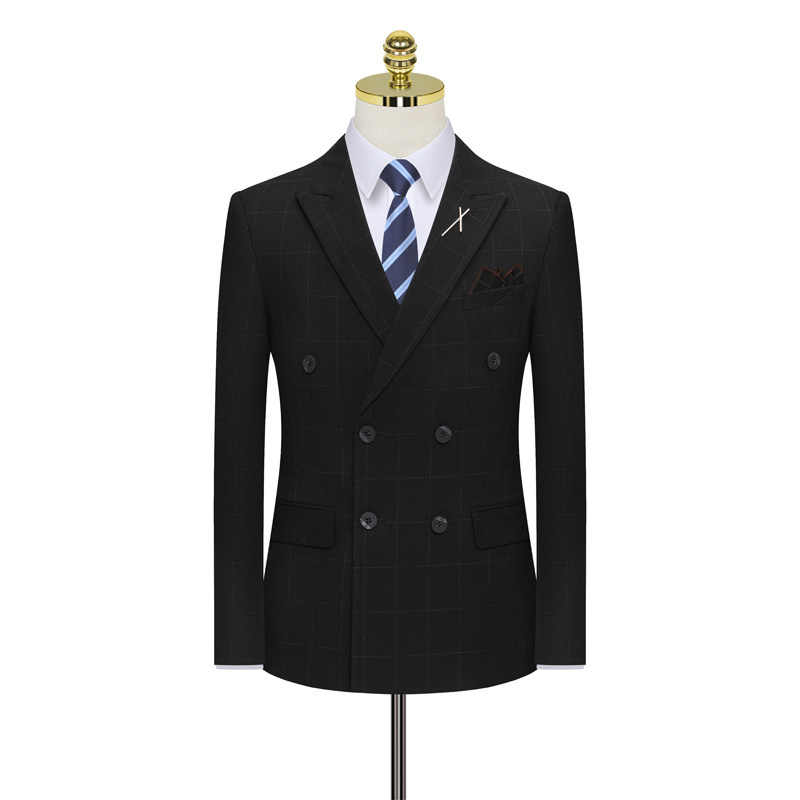 男士西服礼服西装修身两件套格子双排扣假模高清LJT865-P200,男装西服套装,星座1012