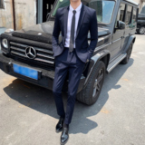 纯色西装套装两件套商务质感修身潮流西服LJT803-P220，男装西服套装，星座1012