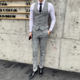 男士千鸟格修身西服马甲男新郎主持人礼服背心M801-P60，男装背心/马甲，星座1012