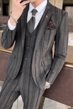 新款条纹西装三件套高端西服礼服洋气商务职业1012-SJT822-P260，男装西服套装，星座1012