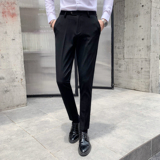 秋冬新款英伦男士西装裤韩版修身潮流纯色K803-P75，男装西服套装，星座1012