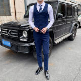 男士马甲新郎结婚西服职业韩版修身马夹伴郎团礼服1012-M811-P60，男装西服，星座1012