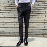 男士长裤绅士英伦条纹休闲裤韩版修身西裤1012-K809-P75，男装西裤，星座1012