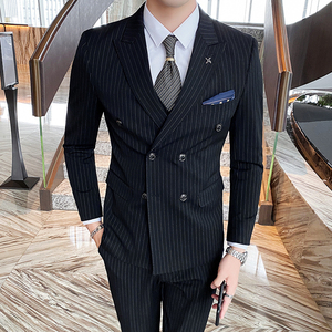 新款双排扣西装男套装三件套新郎结婚西服礼服1012-SJT826-P265,男装西服套装,星座1012