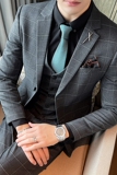 21秋冬韩版修身格子西服套装男潮流西装结婚礼服正装SJT863-P285，男装西服套装，星座1012