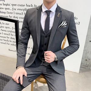 新款修身西服套装男三件套新郎结婚职业商务套装SJT805-P260,婚礼西服颜色搭配图片