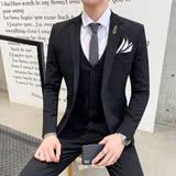 秋冬三件套英伦西服套装男士礼服职业发型师韩版西服SJT805-P240，男装西服套装，星座1012