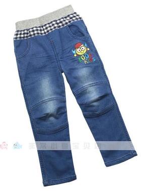 非常小鱼36112男儿童装春秋季高腰直筒休闲弹力牛仔长裤正品促销