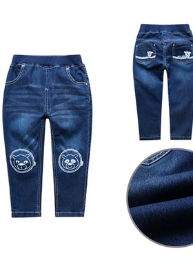 非常小鱼37121男儿童装春秋季休闲高腰柔软时尚牛仔长裤正品促销