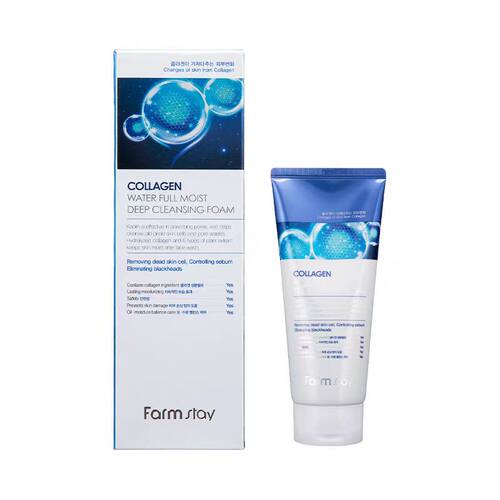 香港购韩国Farmstay法曼媞胶原蛋白水全效深层洁面泡沫180ml