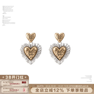 SUMIYAKI 烟花爱心系列复古美拉德爱心耳环女