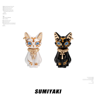 SUMIYAKI 法老埃及猫咪耳环黑猫耳饰小众设计感 原创生命之瞳系列