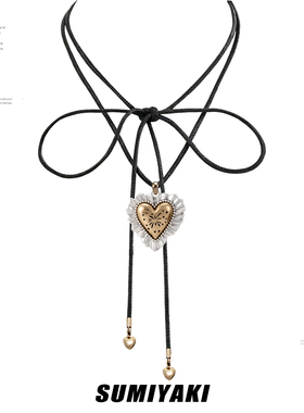 爱心项链女绑带锁骨链choker配饰
