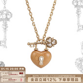 崖柏天然木头项链 SUMIYAKI 爱锁芯系列 OT扣钥匙爱心锁骨链女